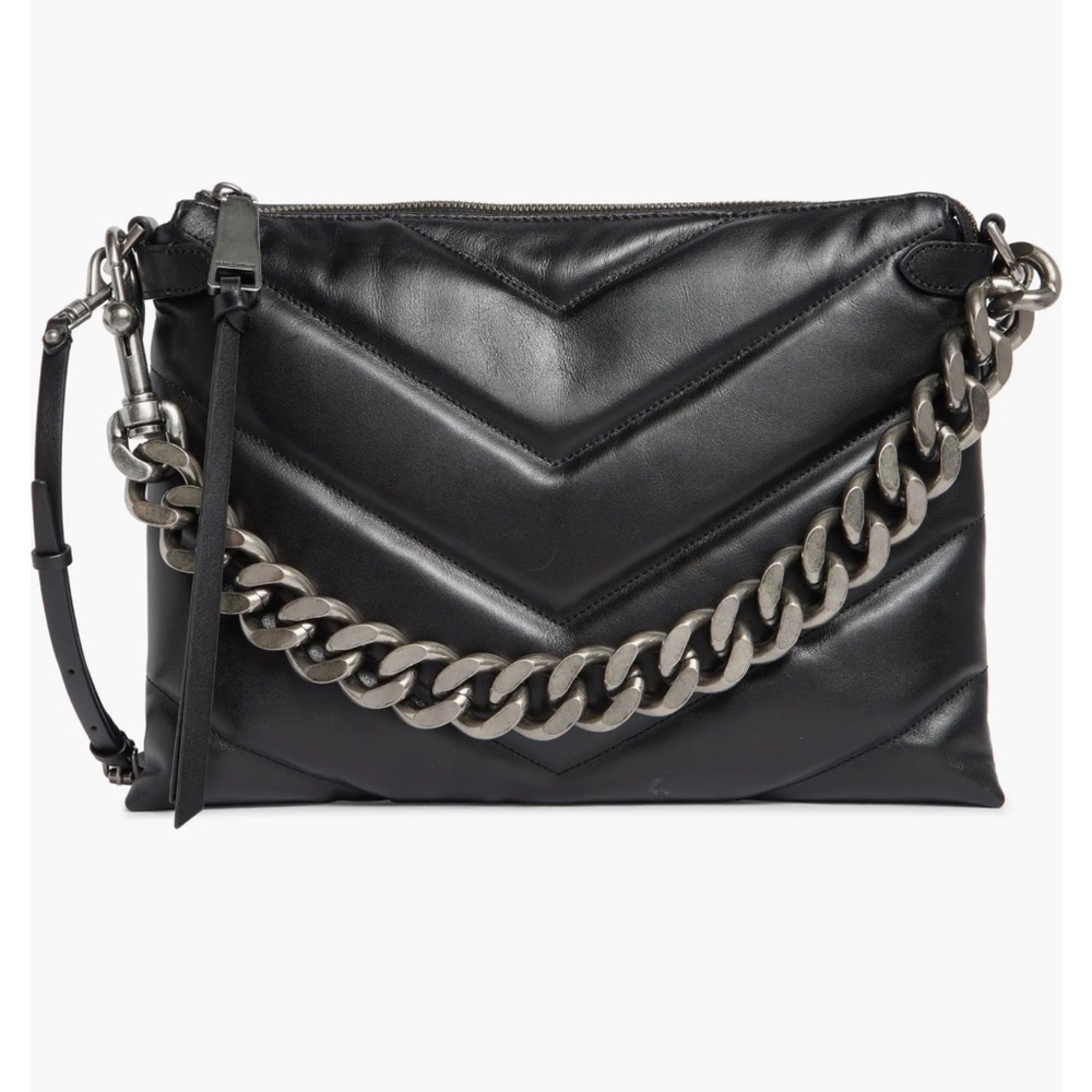 Rebecca Minkoff Black Chevron Leather Clutch